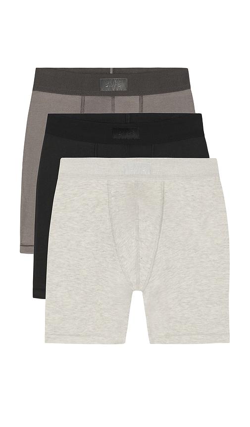 SKIMS Cotton 5 Boxer Brief 3-Pack in Grey by SKIMS