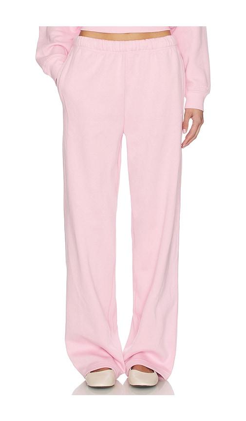 SKIMS Cotton Fleece Classic Straight Leg Pant in Pink by SKIMS