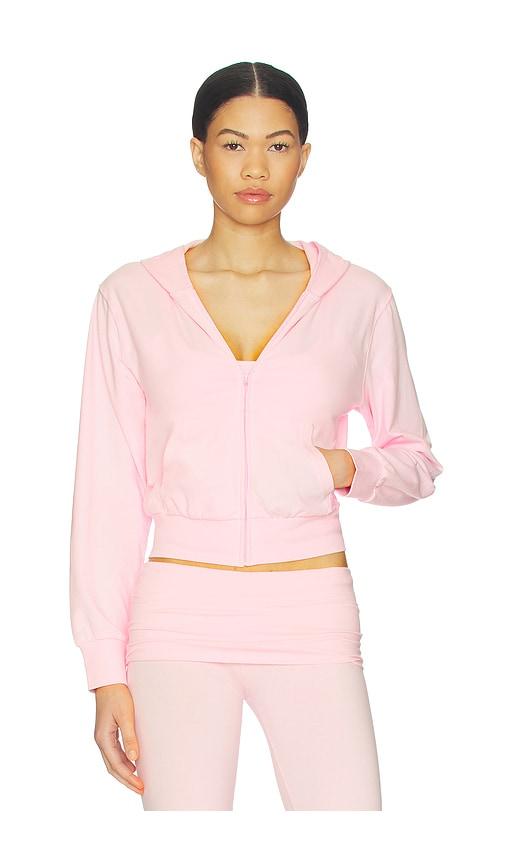 SKIMS Cotton Jersey Zip Up Slim Hoodie in Pink by SKIMS