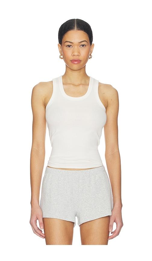 SKIMS Cotton Rib High Scoop Tank in Cream by SKIMS