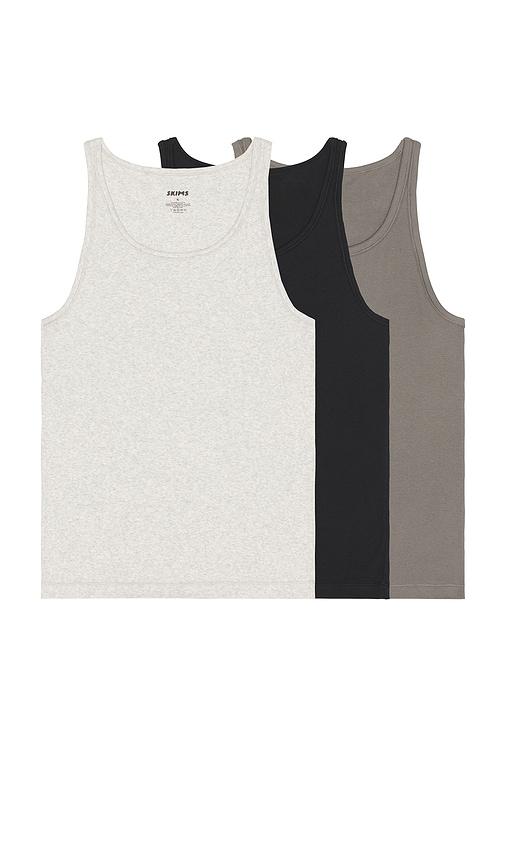 SKIMS Cotton Rib Tank 3-Pack in Grey by SKIMS