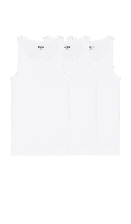 SKIMS Cotton Rib Tank 3-Pack in White by SKIMS