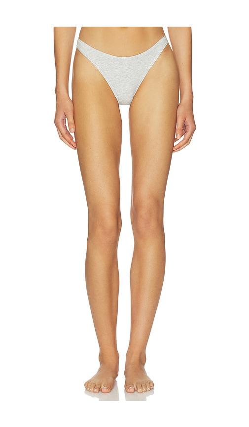 SKIMS Everyday Cotton Thong in Light Grey by SKIMS