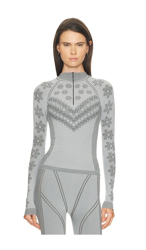 SKIMS First Layers Half Zip Long Sleeve in Grey by SKIMS