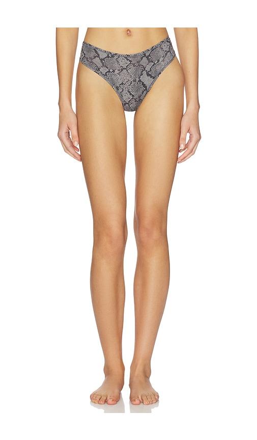 SKIMS Fits Everybody Dipped Front Thong in Grey by SKIMS