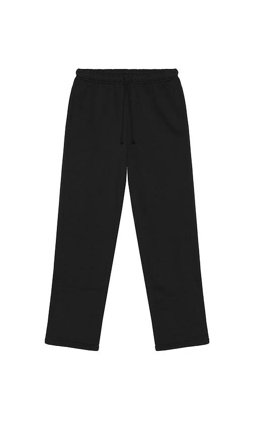 SKIMS Fleece Straight Leg Pant in Black by SKIMS