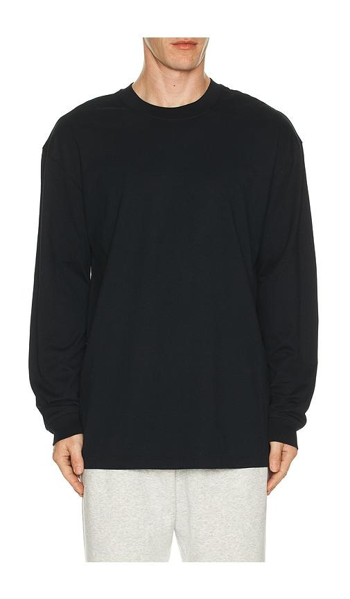 SKIMS Heavyweight Cotton Long Sleeve T-Shirt in Black by SKIMS