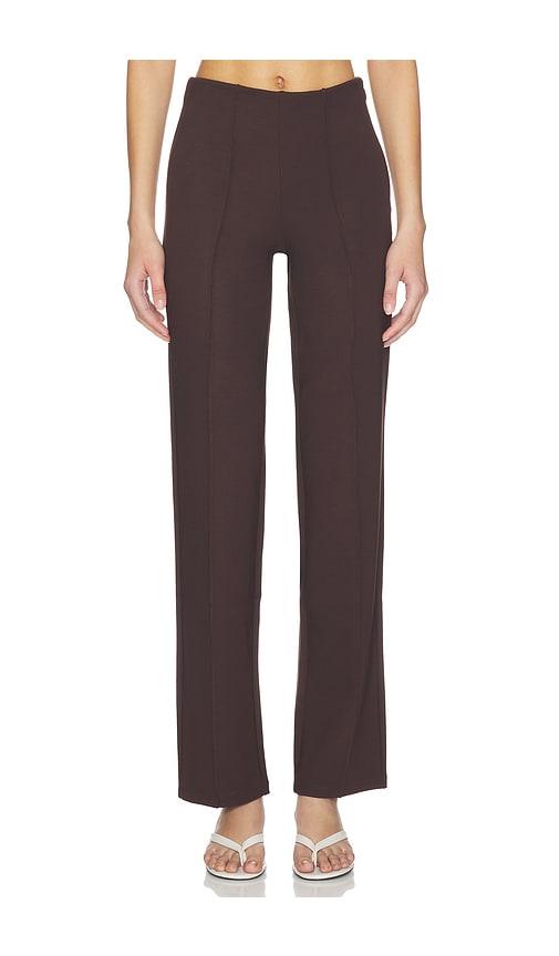 SKIMS High Waist Pintuck Straight Pant in Chocolate by SKIMS