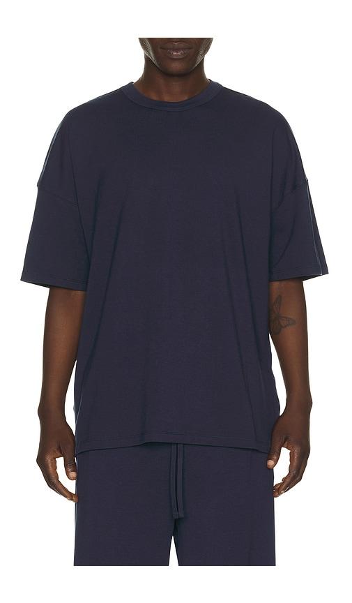 SKIMS Jersey Lounge Relaxed T-Shirt in Navy by SKIMS
