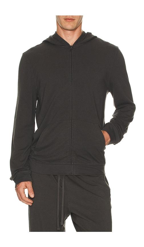SKIMS Jersey Zip Up Hoodie in Charcoal by SKIMS