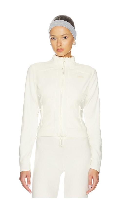SKIMS Lounge Fleece Fitted Jacket in Cream by SKIMS