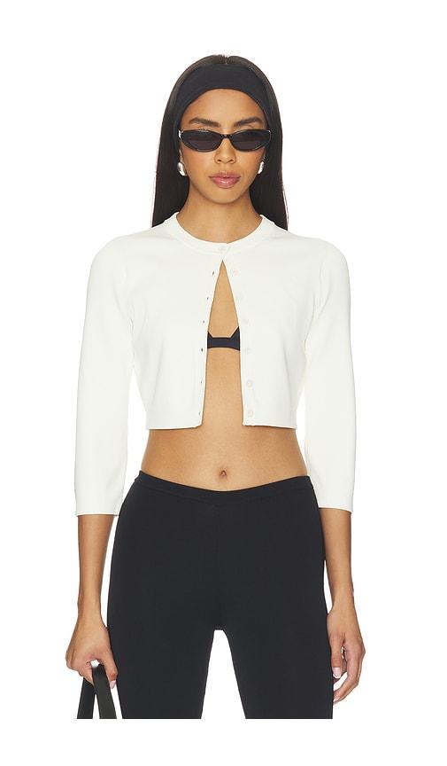SKIMS Refined Knit Crop Cardigan in Ivory by SKIMS