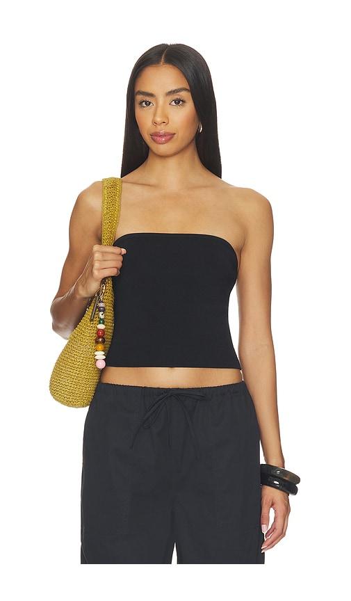 SKIMS Refined Knit Tube Top in Black by SKIMS