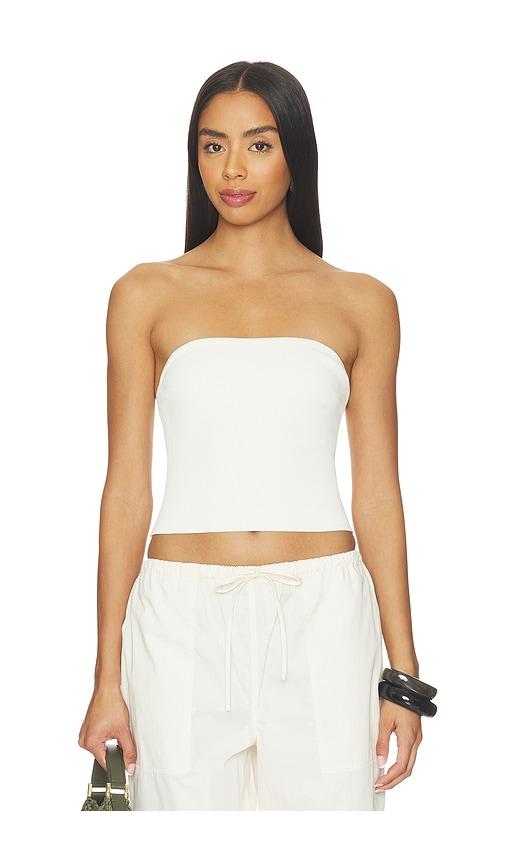 SKIMS Refined Knit Tube Top in Ivory by SKIMS