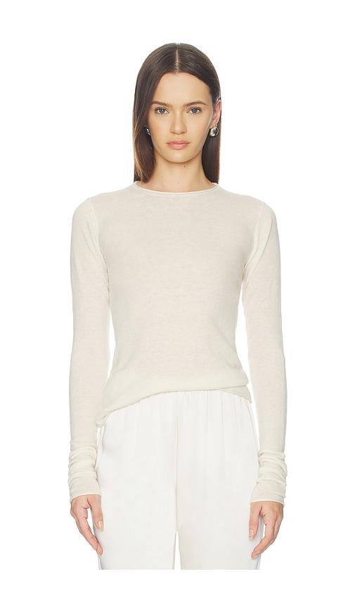 SKIMS Sheer Cashmere Long Sleeve Top in Beige by SKIMS