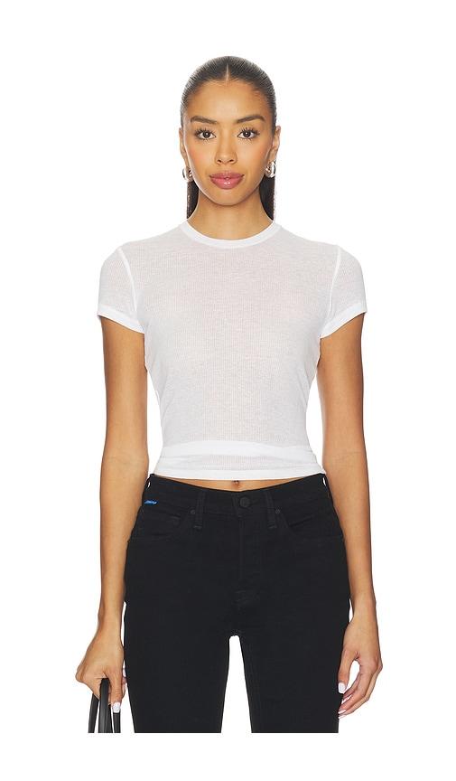 SKIMS Sheer Cotton Crewneck Standard T-Shirt in White by SKIMS