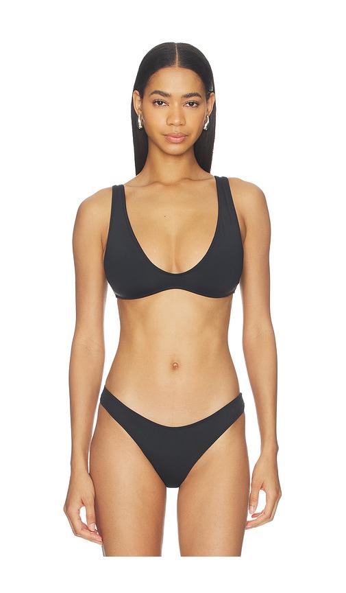SKIMS Signature Swim Plunge Triangle Top in Black by SKIMS