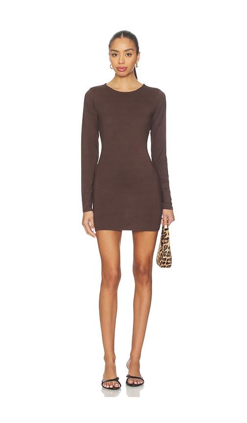 SKIMS Smooth Layers Crewneck Tunic in Chocolate by SKIMS