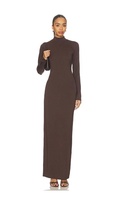 SKIMS Smooth Layers Turtleneck Dress in Chocolate by SKIMS