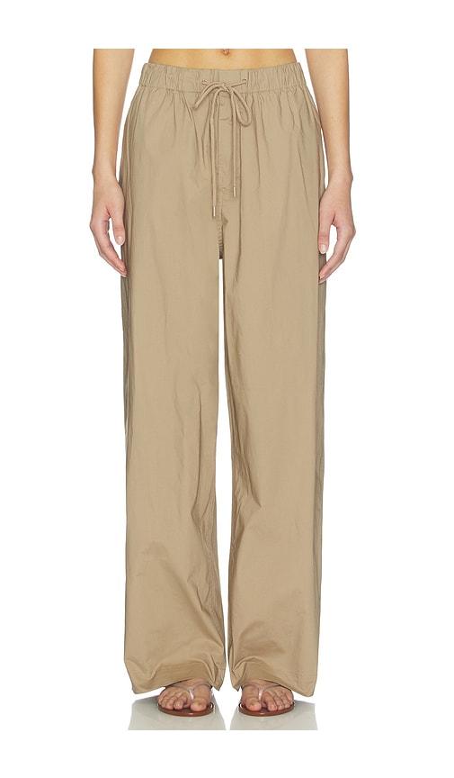 SKIMS Swiss Cotton Sateen Oversized Drawstring Pant in Tan by SKIMS