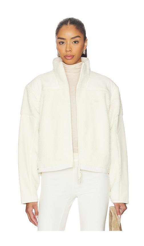 SKIMS Teddy Boxy Zip Up Jacket in Beige by SKIMS