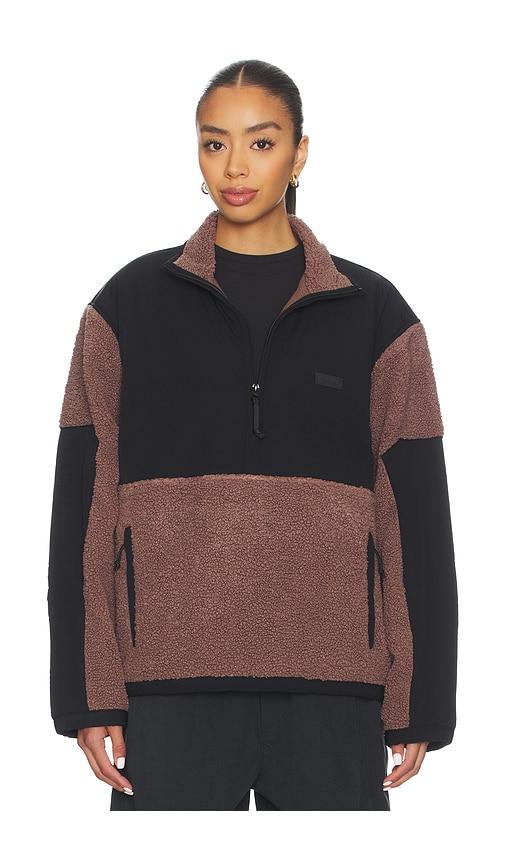 SKIMS Teddy Half Zip Up Pullover in Brown by SKIMS