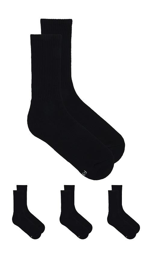 SKIMS Tube Crew Sock 3 Pack in Black by SKIMS