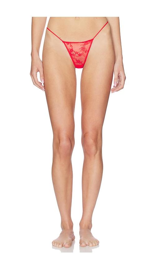 SKIMS Ultra Fine Lace Micro Thong in Red by SKIMS