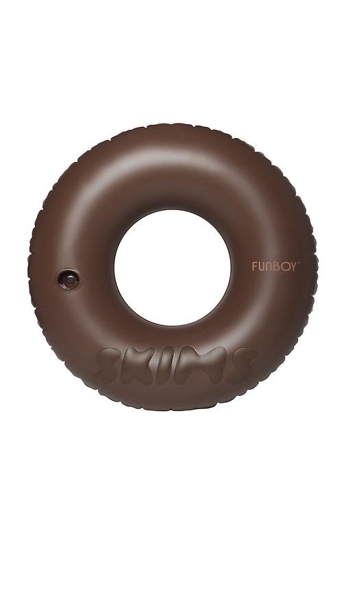 SKIMS X FUNBOY Logo Embossed Tube Float in Brown by SKIMS
