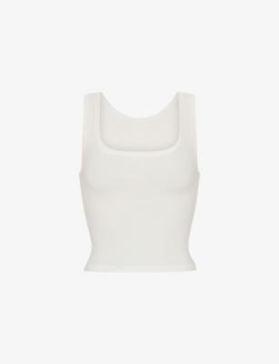 Scoop-Neck Ribbed Stretch-Cotton Tank Top by SKIMS