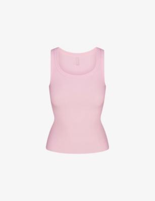 Scoop-Neck Ribbed Stretch-Cotton Tank Top by SKIMS