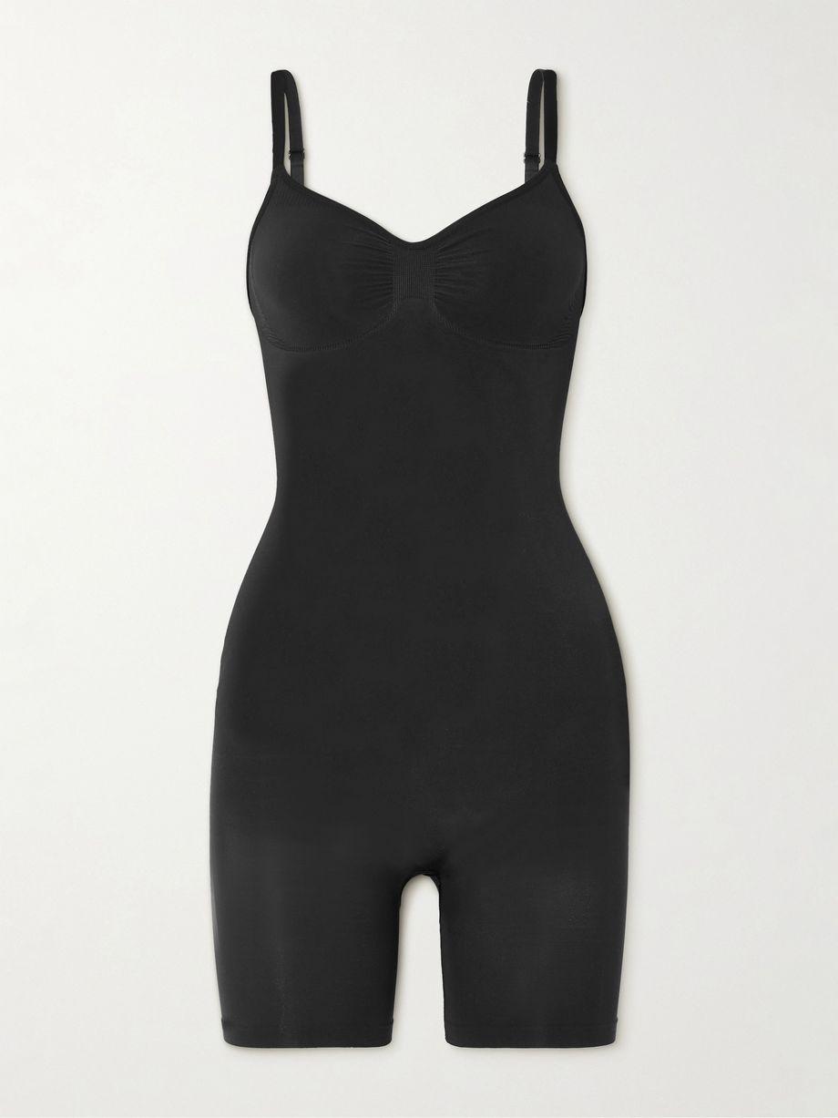 Seamless Sculpt Mid Thigh Bodysuit - Onyx by SKIMS
