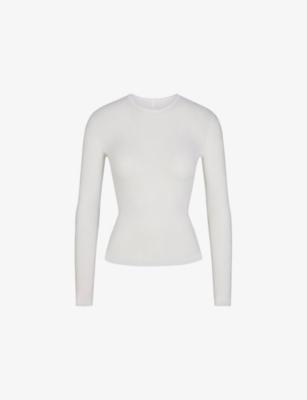 Sheer Rib Long-Sleeve Jersey Top by SKIMS