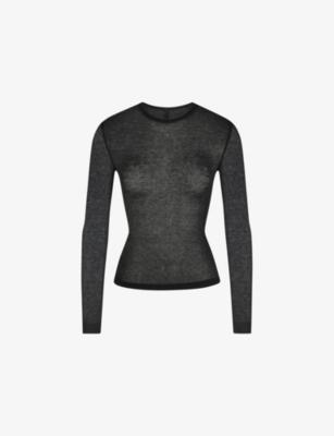 Sheer Rib Long-Sleeve Jersey Top by SKIMS
