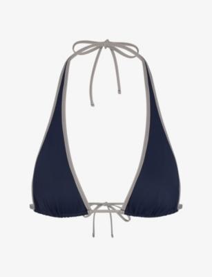 Signature Swim Halter Plunge Bikini Top by SKIMS
