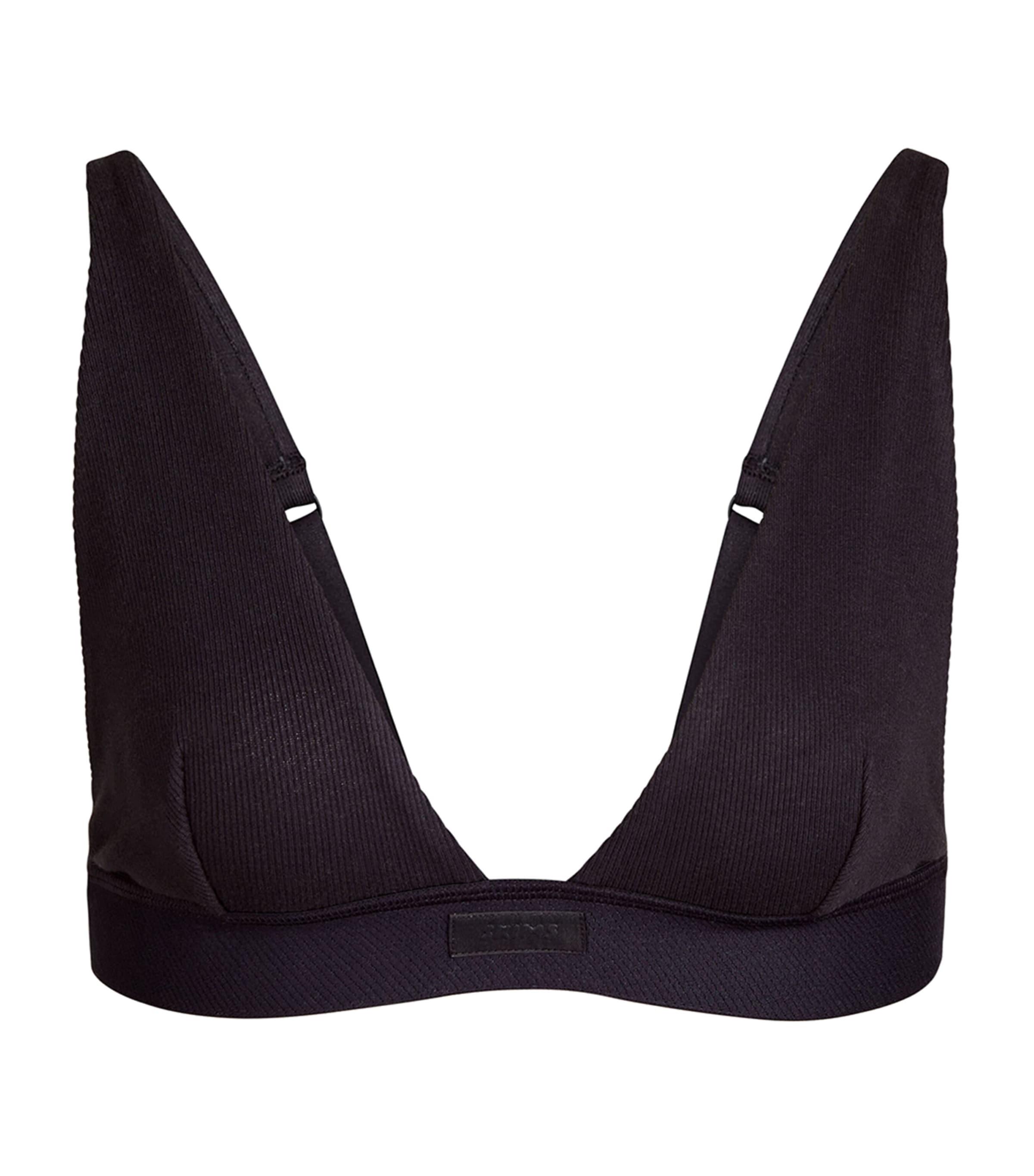 Skims Cotton-Blend Plunge Bralette by SKIMS