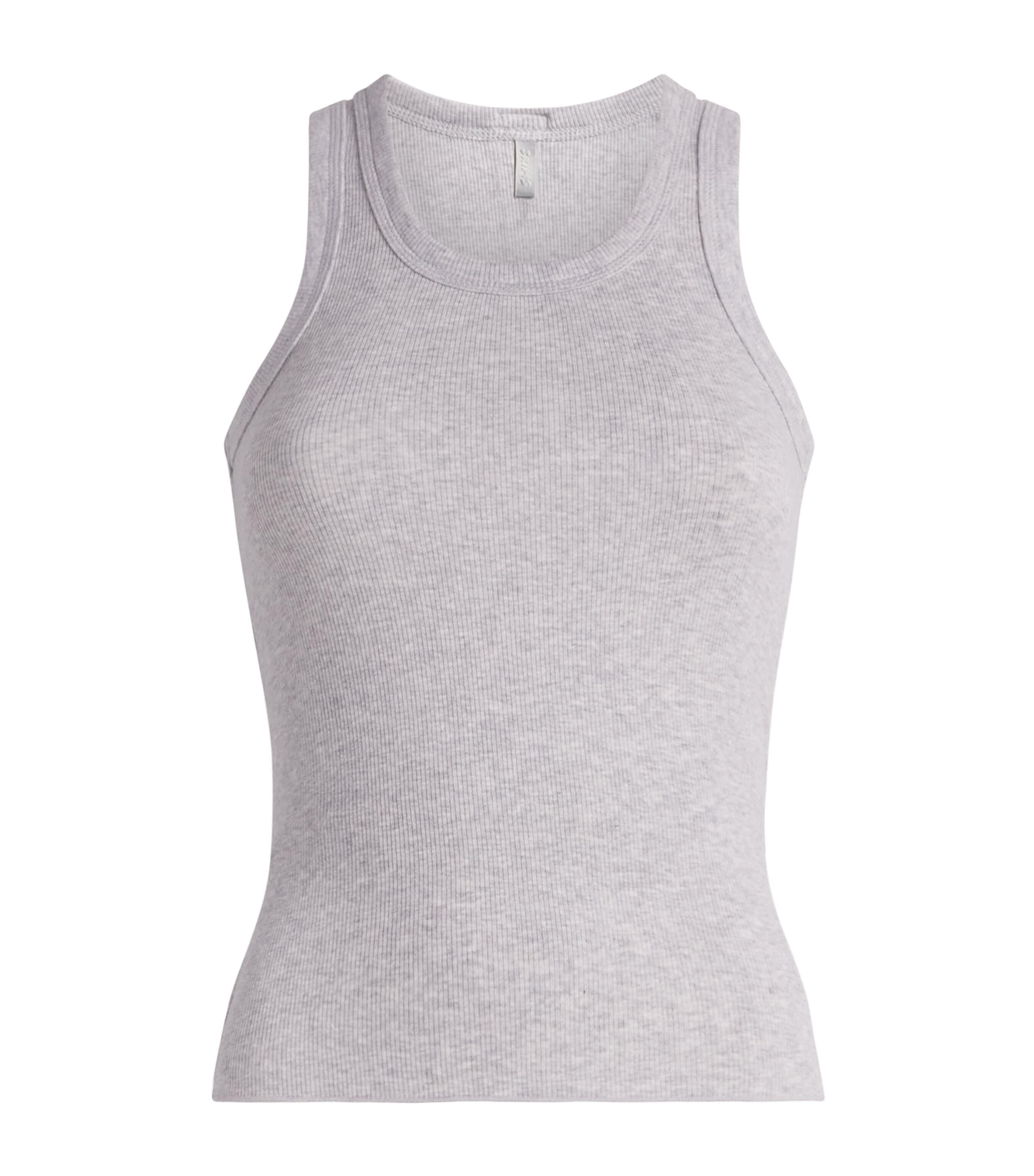 Skims Cotton Ribbed Cropped Tank Top by SKIMS