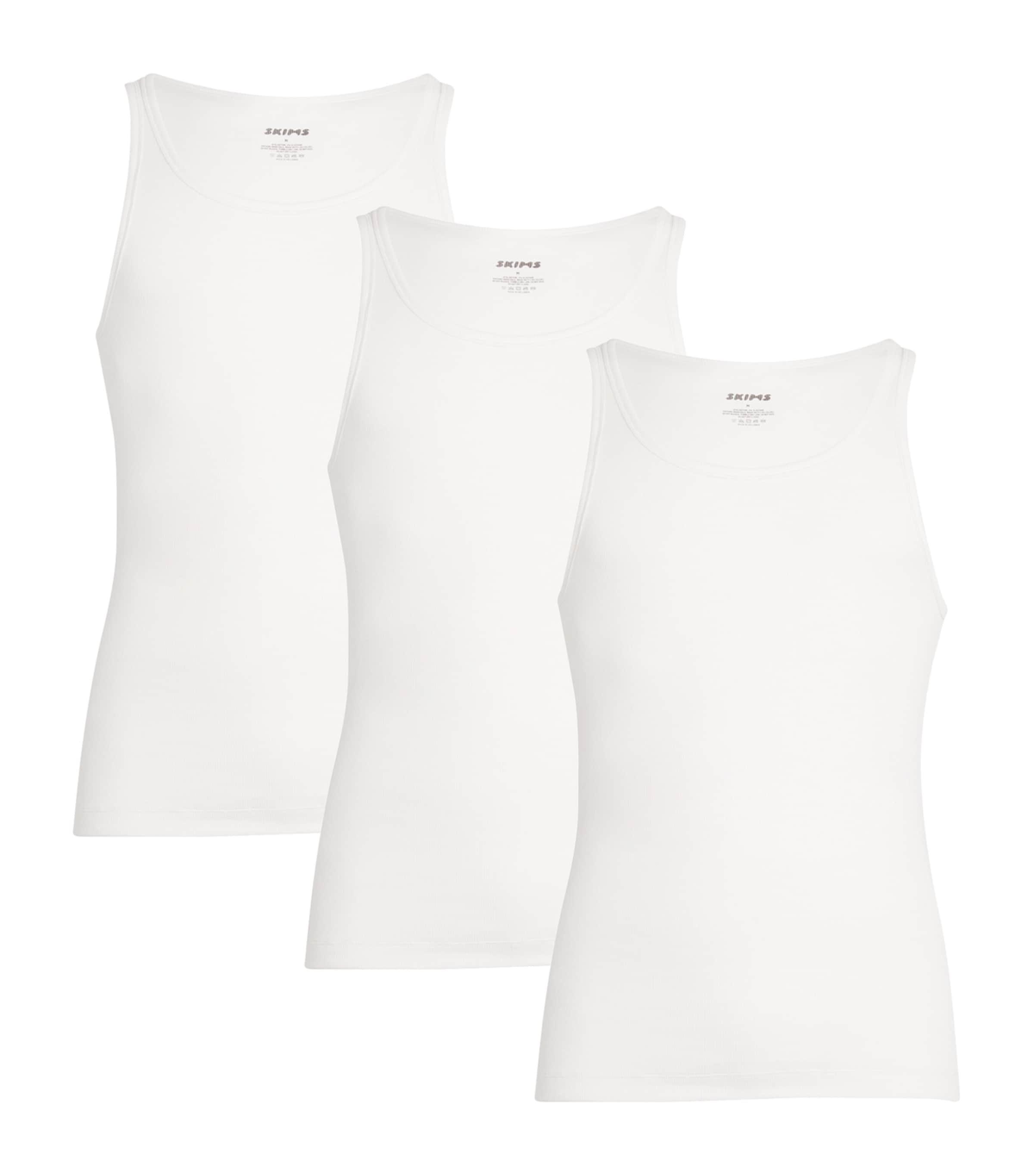 Skims Cotton Ribbed Tank Tops (Pack of 3) by SKIMS