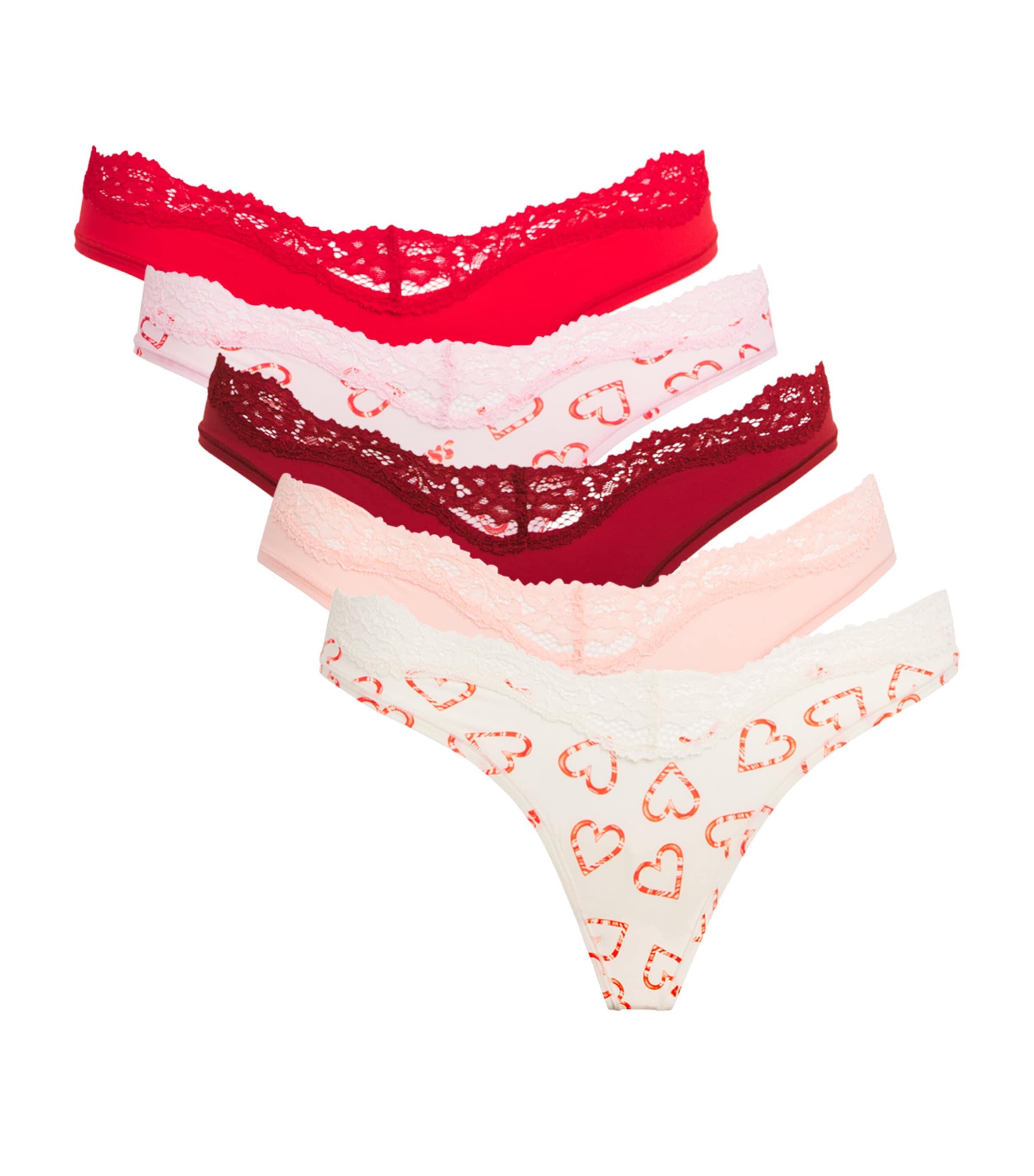 Skims Fits Everybody Lace Thong (Pack of 5) by SKIMS