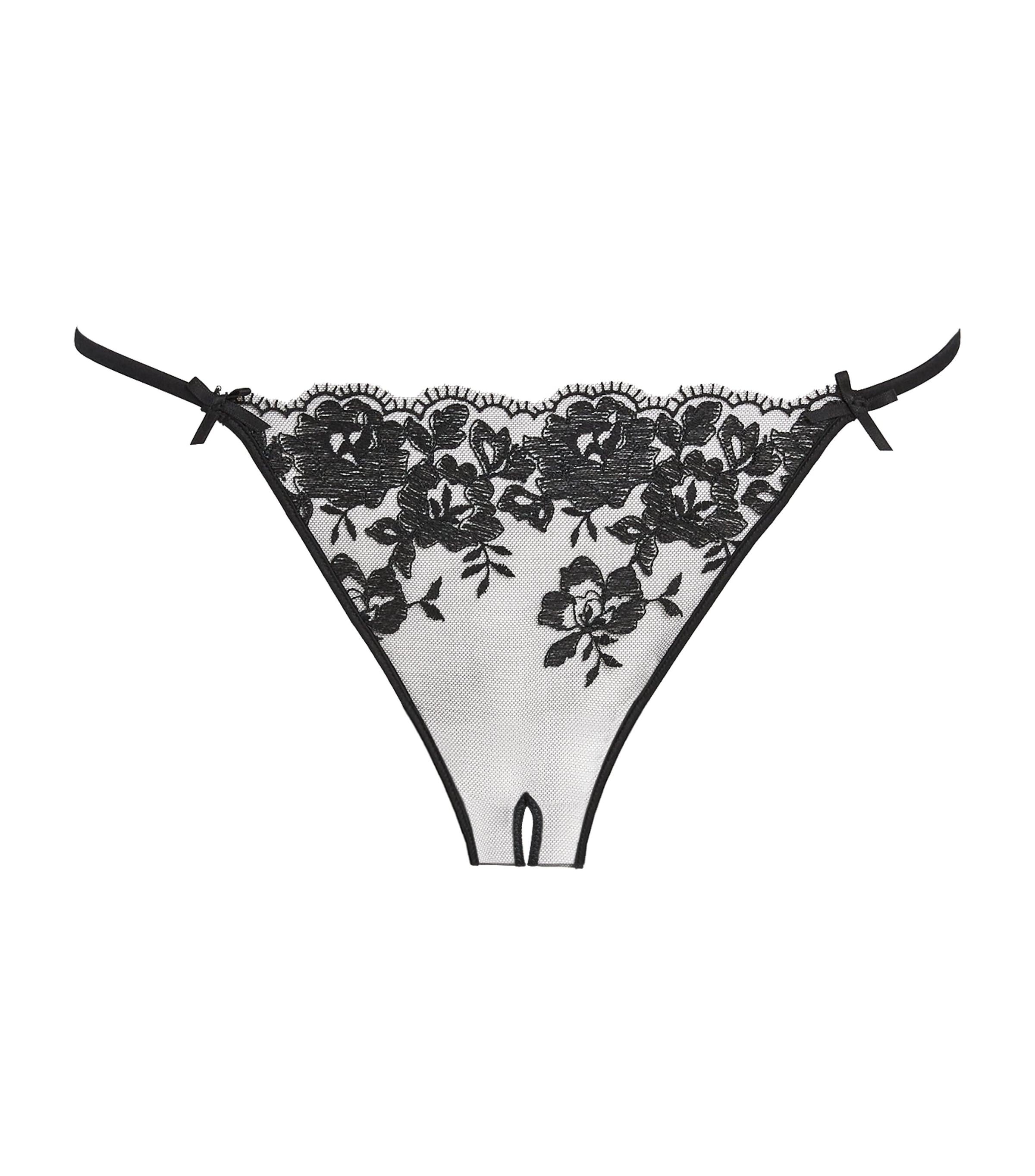 Skims Lace Crotchless Thong by SKIMS