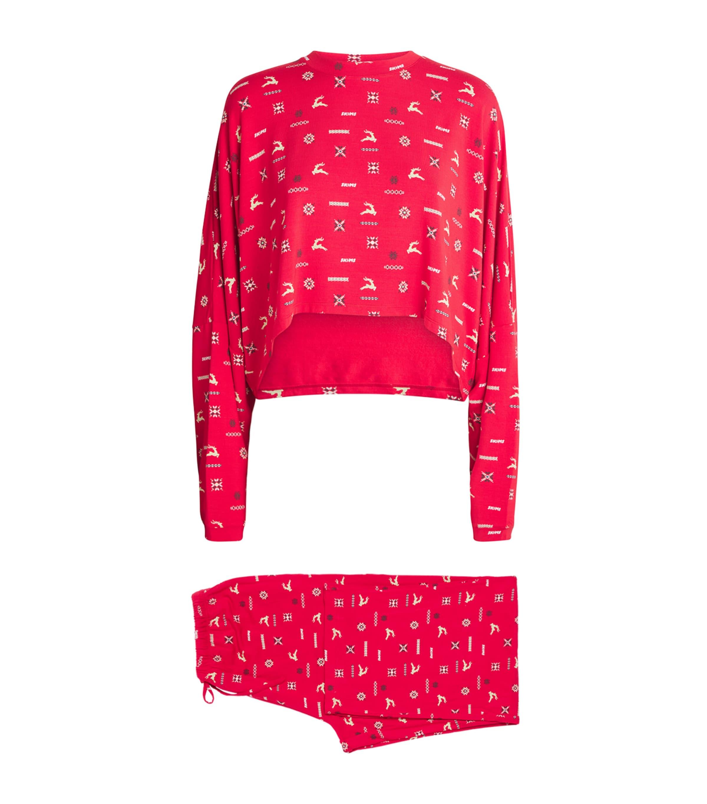 Skims Modal-Blend Cropped Henley Pyjama Set by SKIMS