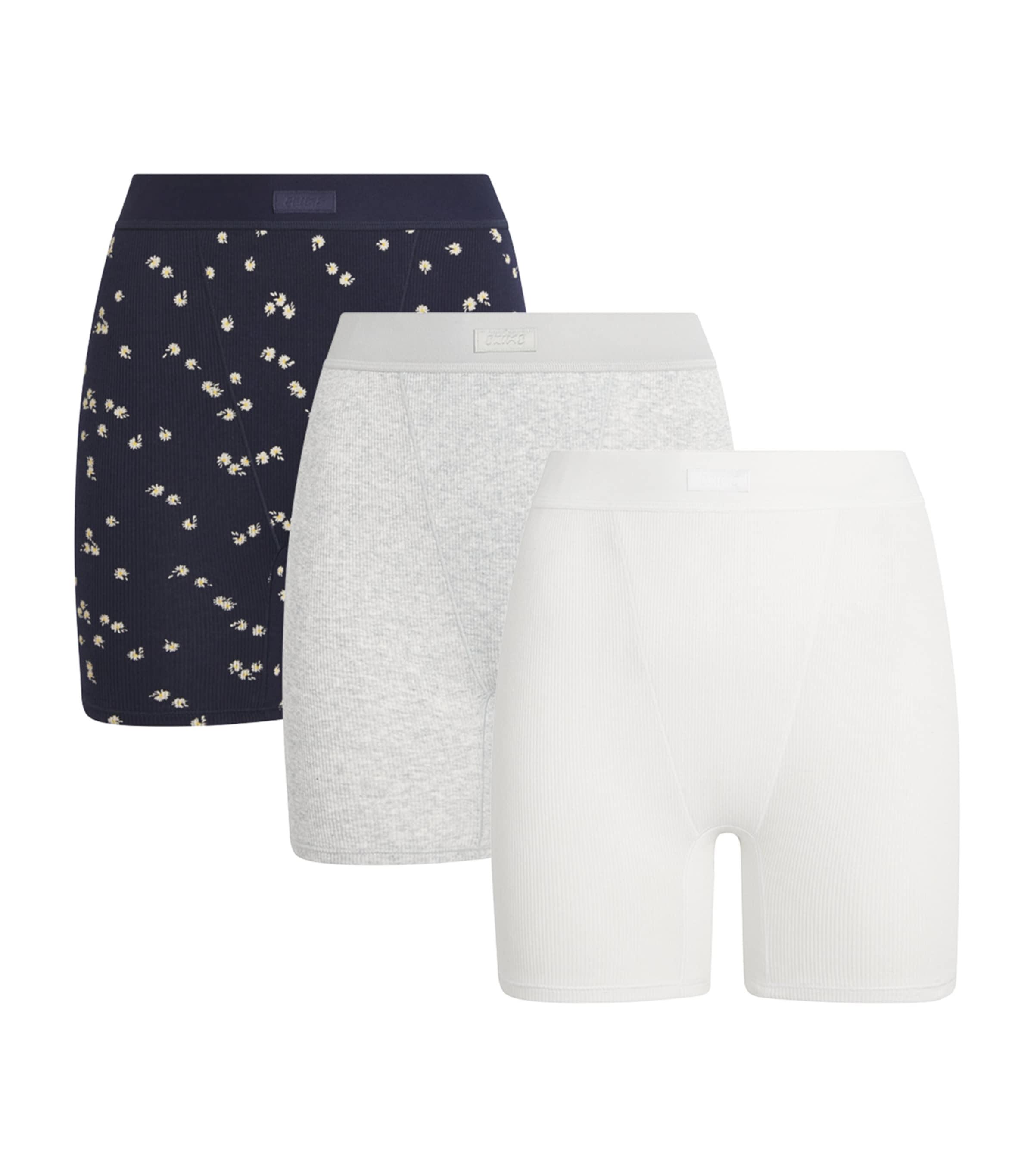 Skims Stretch-Cotton Ribbed Boxer Shorts (Pack of 3) by SKIMS