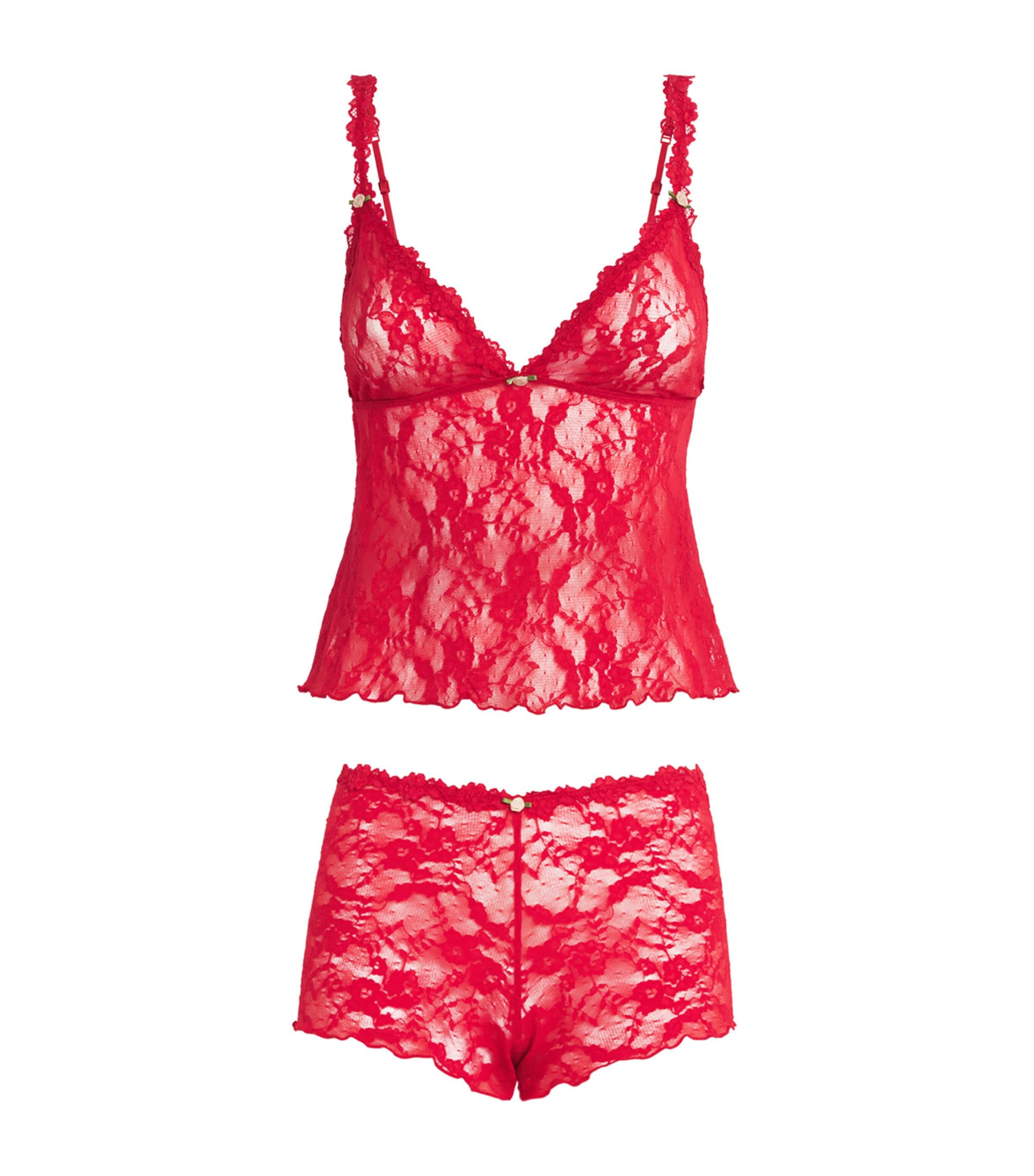 Skims Stretch Lace Triangle Camisole and Shorts Set by SKIMS