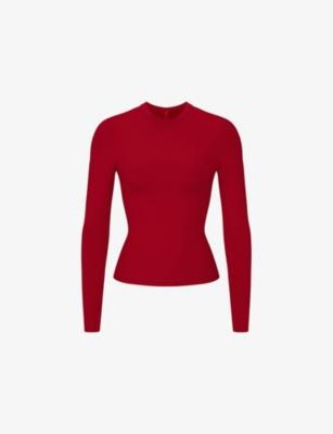 Slim-Fit Long-Sleeves Stretch-Cotton T-Shirt by SKIMS