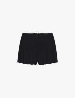 Soft Lounge lace-trim elasticated-waist stretch-woven shorts by SKIMS