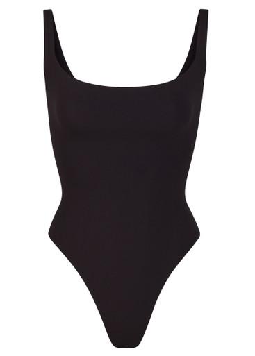 Square neck stretch-jersey bodysuit by SKIMS