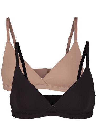 Stretch-jersey crossover bralette - set of two by SKIMS