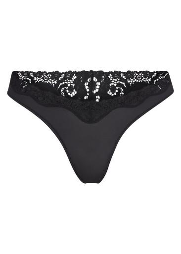 Stretch-jersey lace trim thong by SKIMS