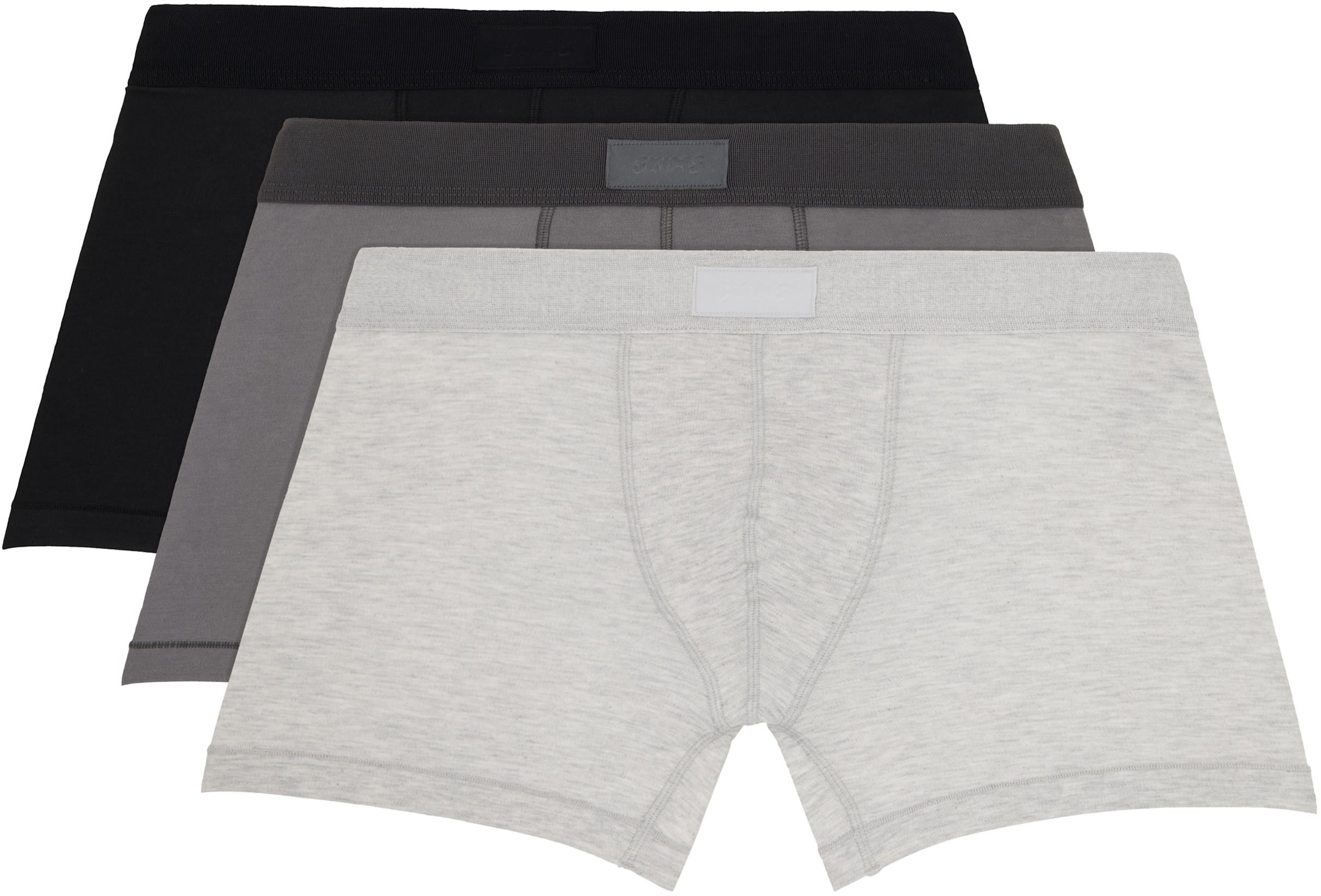 Three-Pack Gray SKIMS Cotton 3" Boxer Briefs by SKIMS