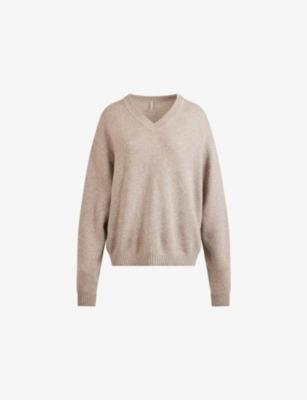 V-Neck Oversized-Fit Wool-Blend Jumper by SKIMS
